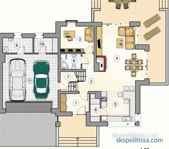 Proiecte de case și vile cu garaj pentru 2 mașini