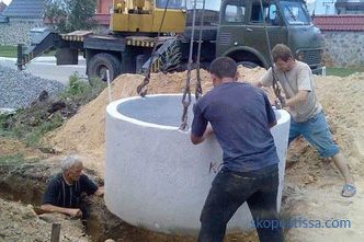 Rezervor septic de inele de beton: schemă, dispozitiv, etape de instalare