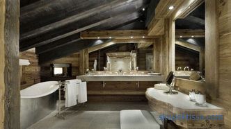 Designul de baie într-o casă din lemn - regulile de amenajare a interiorului modern