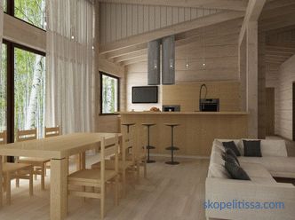 Decoratiuni interioare ale unei case din lemn intr-un stil modern: comunicatii, decoratiuni de perete
