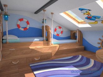 Interior și design de mansardă într-o casă de lemn, etajul al doilea la cabana, acoperișul de la mansardă, idei, fotografii