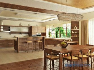 Proiectare bucătărie cu sufragerie și cameră de zi într-o casă privată: fotografie de idei de planificare
