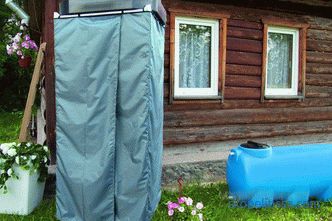 Cumpărați un rezervor de duș din plastic cu duș încălzit, de vară pentru grădină: prețul la Moscova