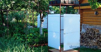 Cumpărați un rezervor de duș din plastic cu duș încălzit, de vară pentru grădină: prețul la Moscova