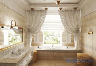 Proiectarea unei băi într-o casă privată cu o fereastră, proiecte în case de țară, idei moderne, fotografii